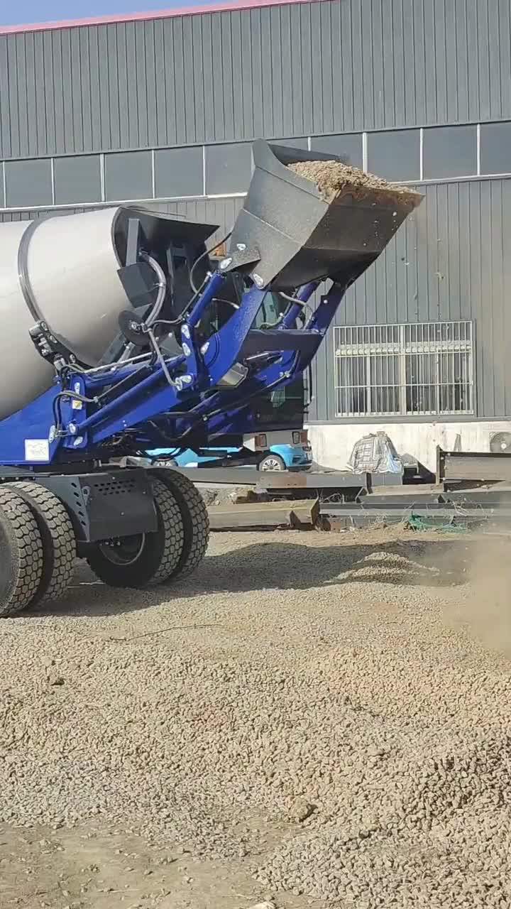 全自动一体自上料搅拌车 4方搅拌车 工地混凝土上料搅拌车