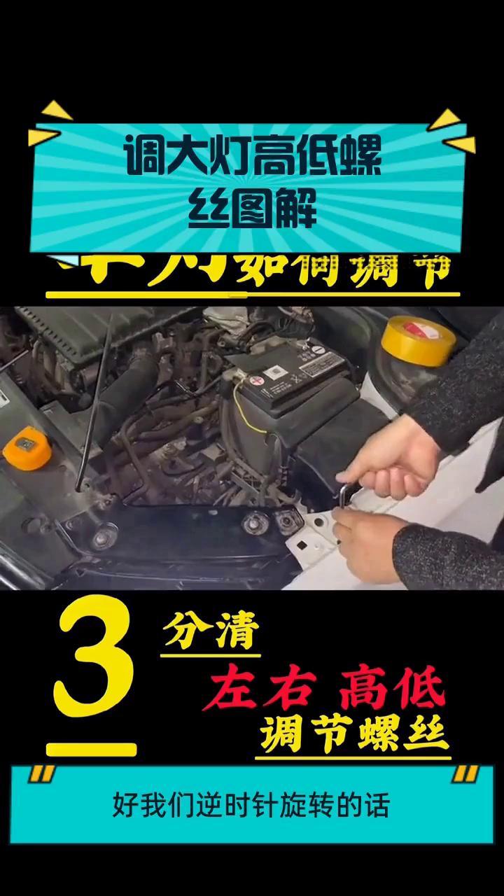 调大灯高低螺丝图解