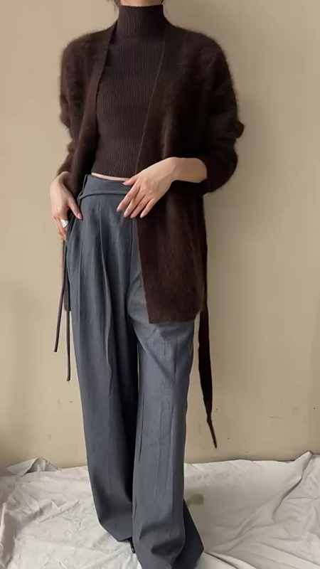 棕色搭配灰色系越看越顺眼洋气