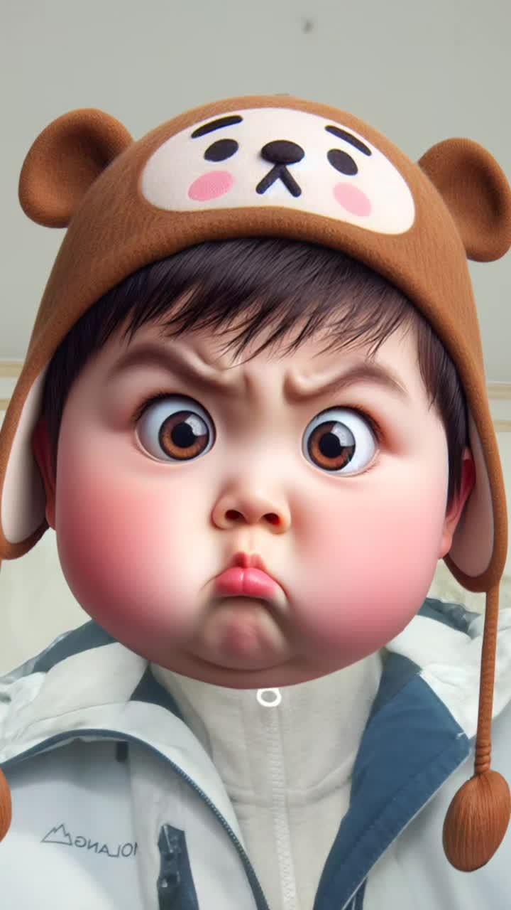 萌到爆炸了 大头娃娃 大眼萌娃 太好玩了 抖音萌宝秀