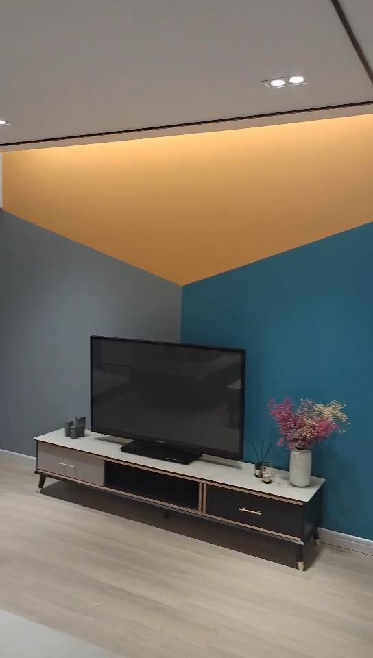 简单易刷的艺术涂料拼色背景墙,打造属于你的私人空间-度小视