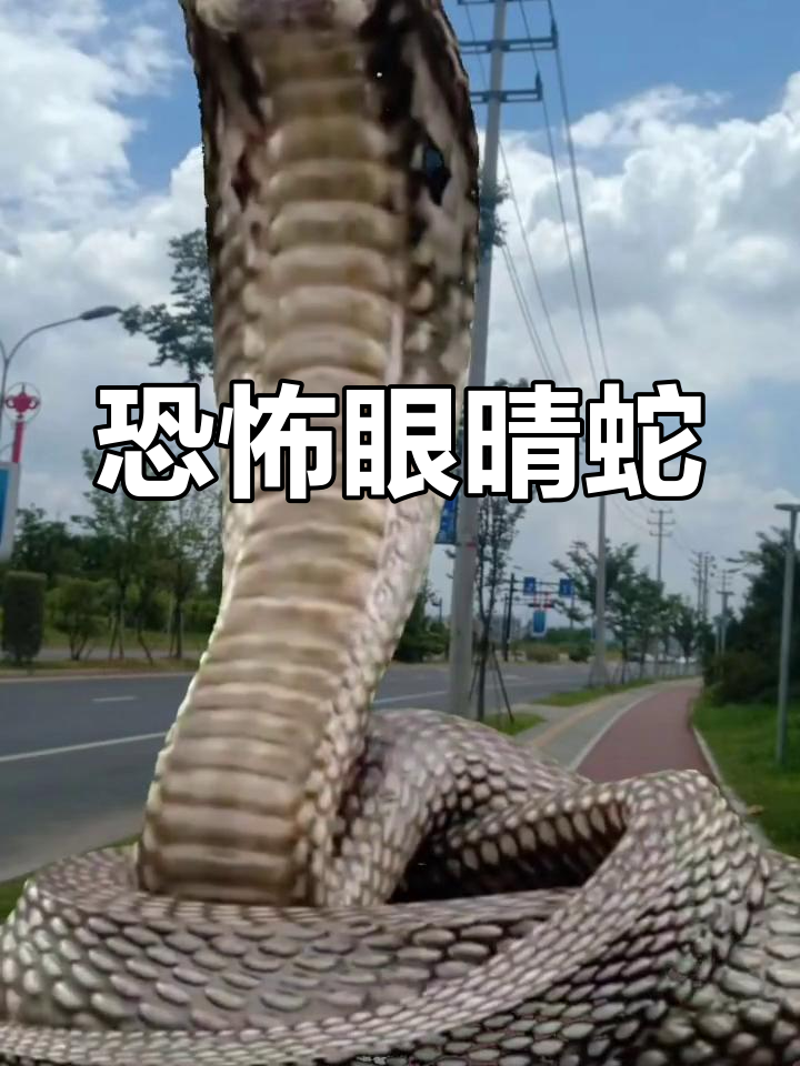 眼晴蛇张嘴吓人,背景换一张