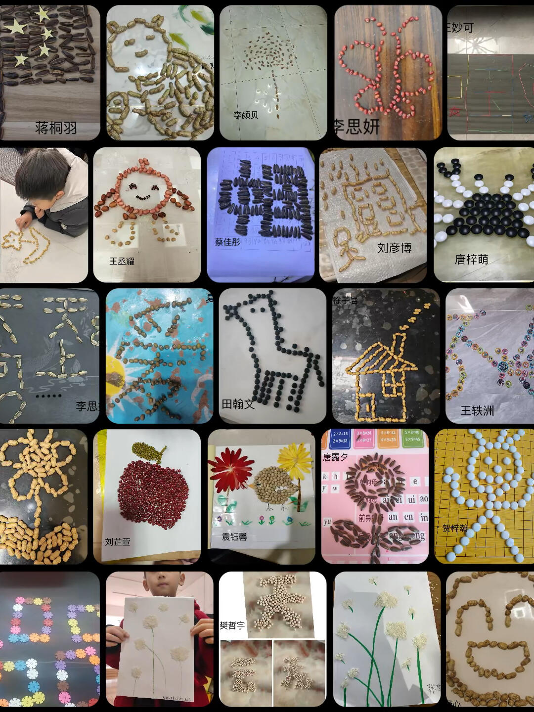 一年级下册《数数》实践作业—《创意拼摆100》