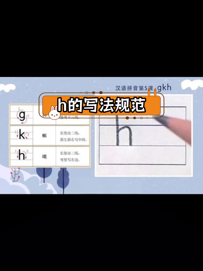 声母h的写法图片