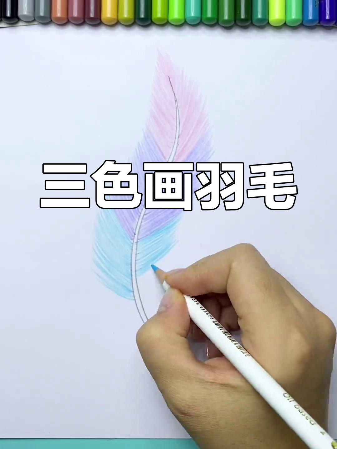用三种颜色轻松绘制羽毛,彩铅技巧大揭秘