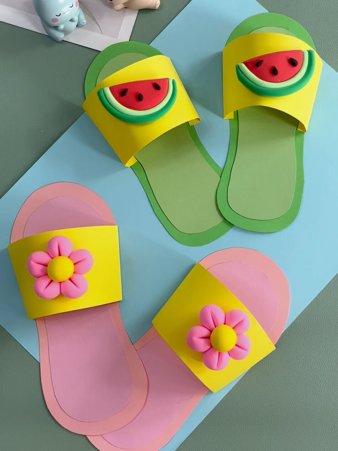 超简单的夏日小拖鞋手工