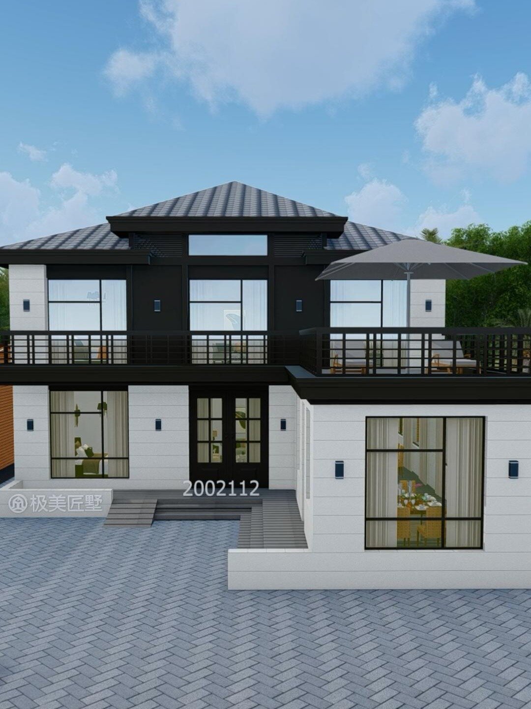 二层带院子别墅,外观简约时尚,布局实用