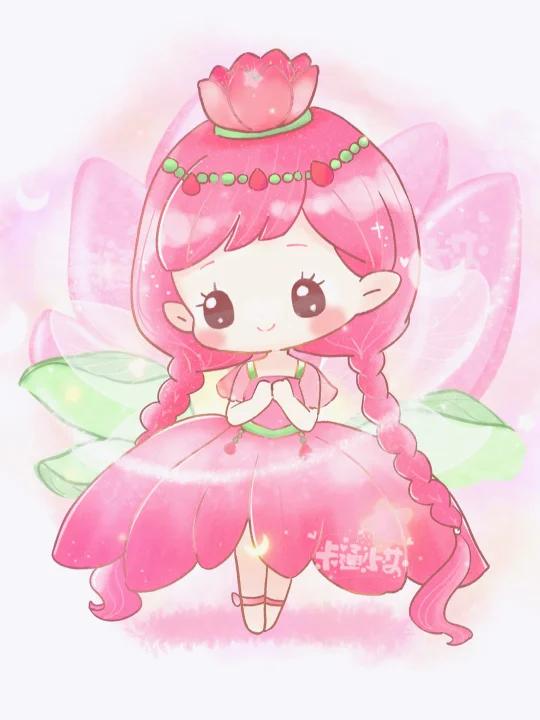 森林小花仙 荷花公主 画画啦