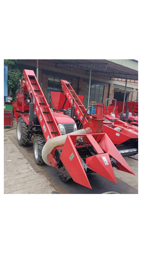 小型两行玉米收割机,摘穗的同时秸秆粉碎还田