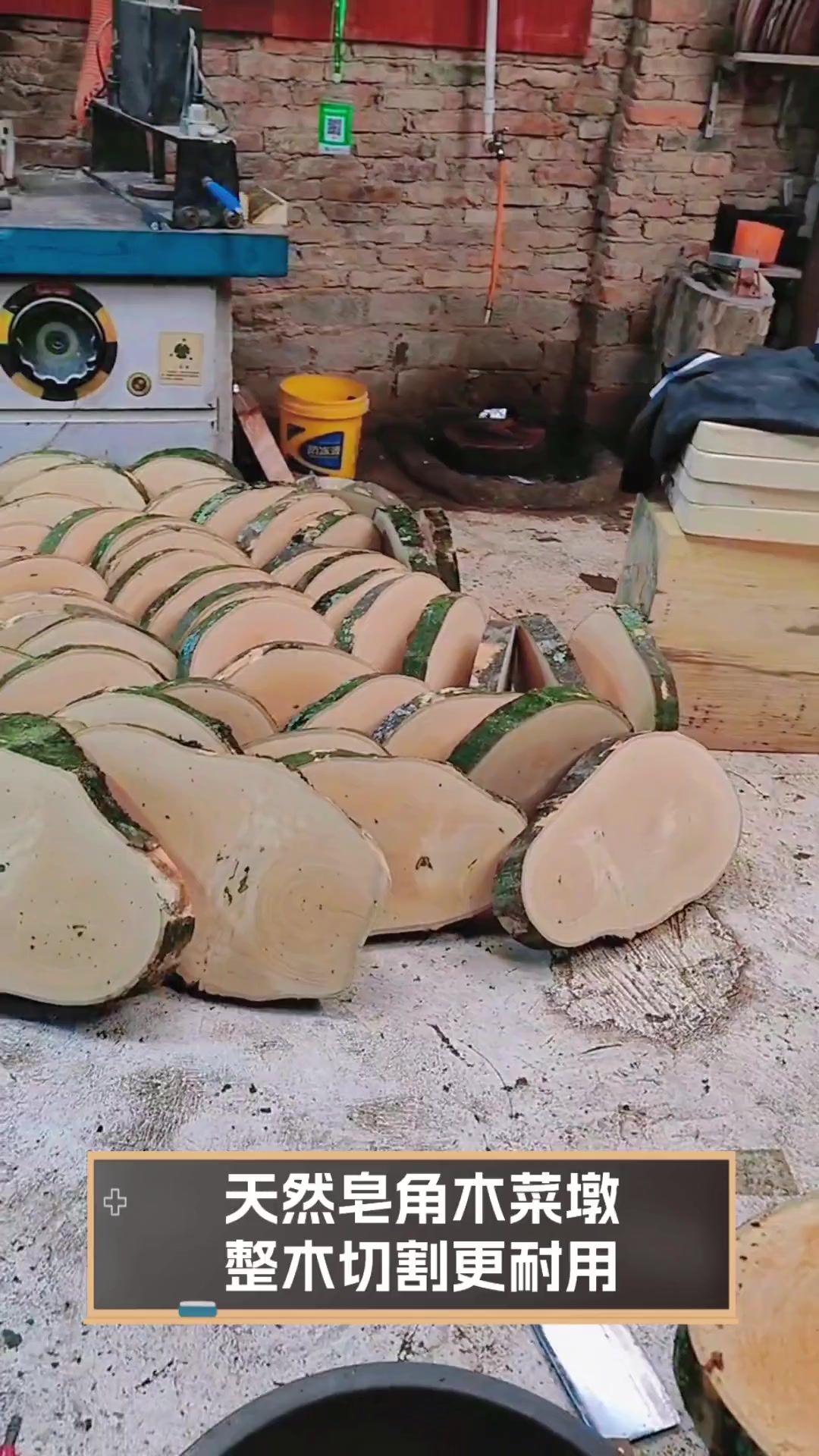 天然皂角木菜墩,整木切割更耐用