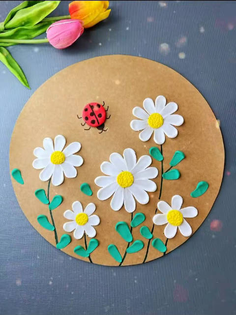 用粘土就能简简单单画小雏菊,快试试吧!→_→-度小视