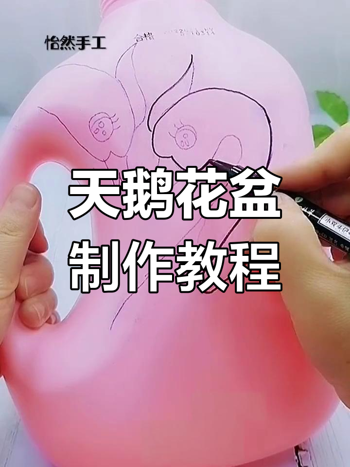 废旧洗衣液瓶变天鹅花盆,简单步骤教你diy