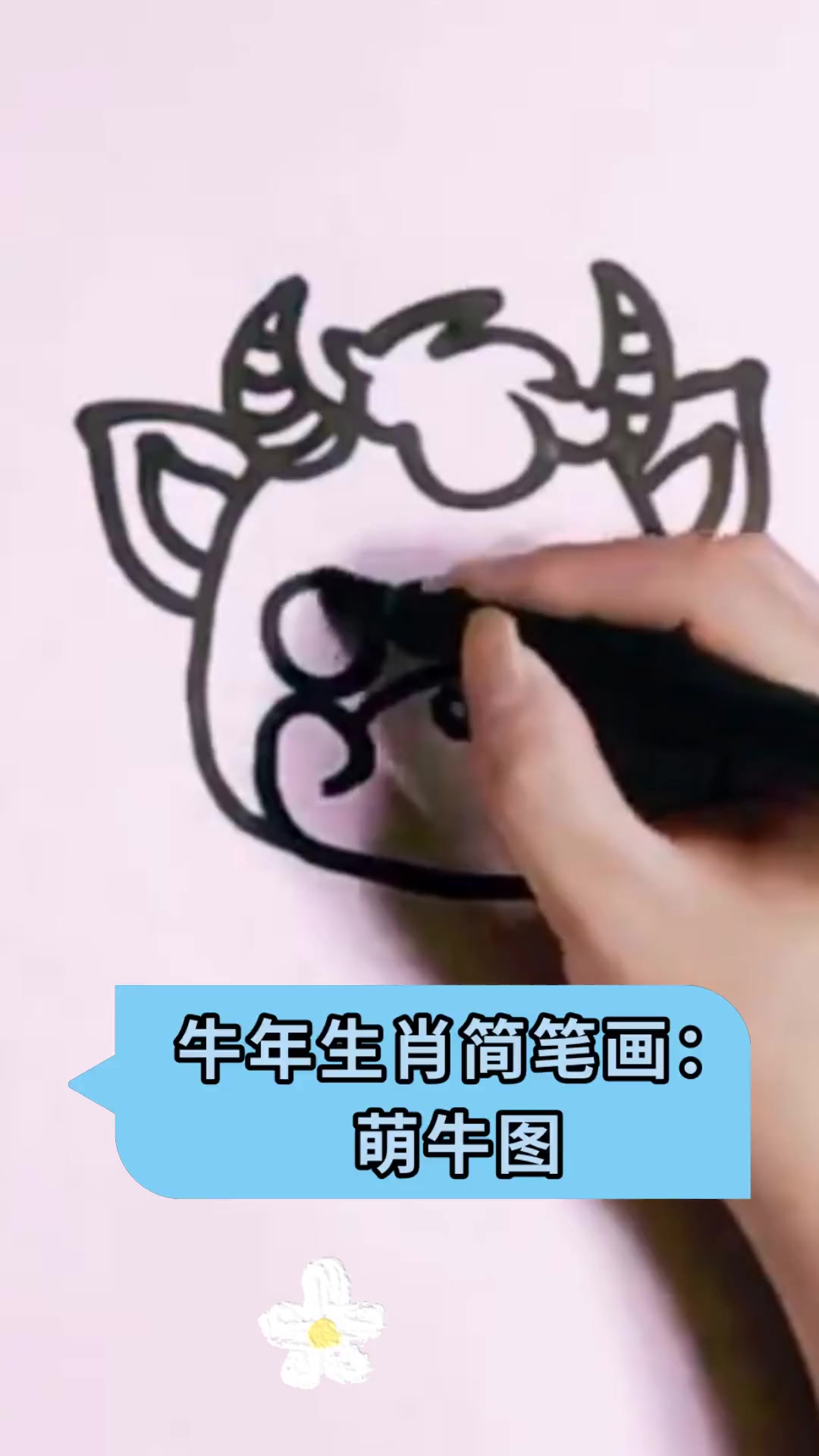 牛年生肖简笔画:萌牛图