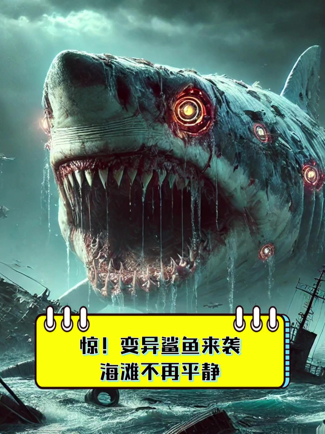 惊!变异鲨鱼来袭,海滩不再平静