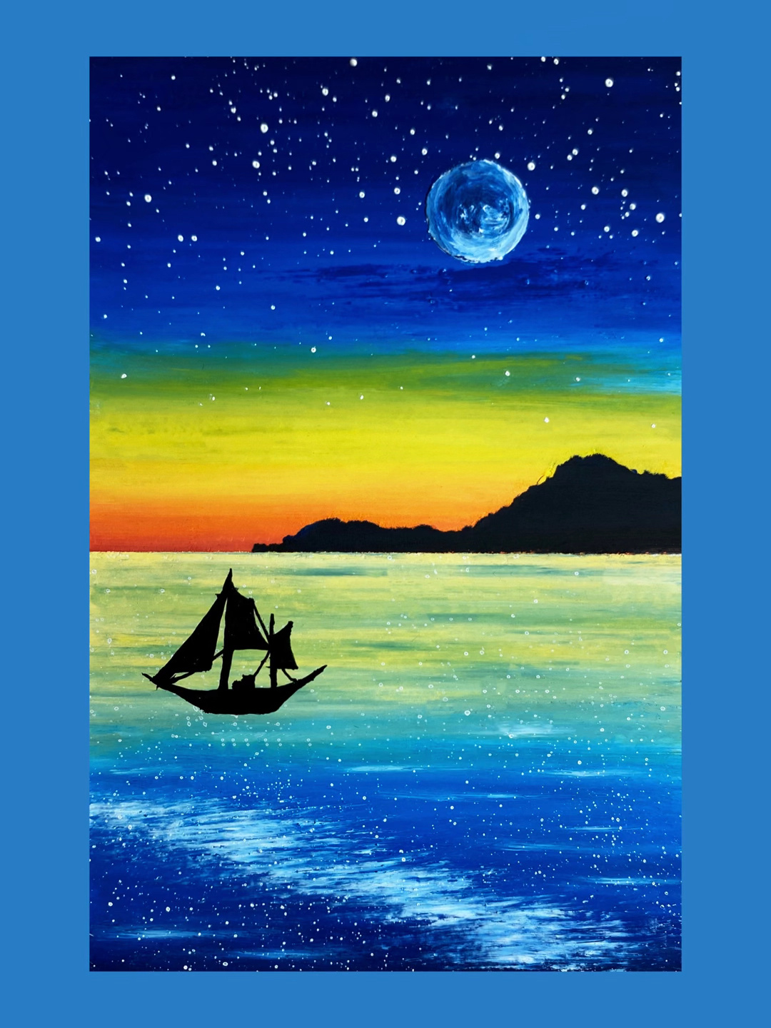 油画棒作品星辰大海