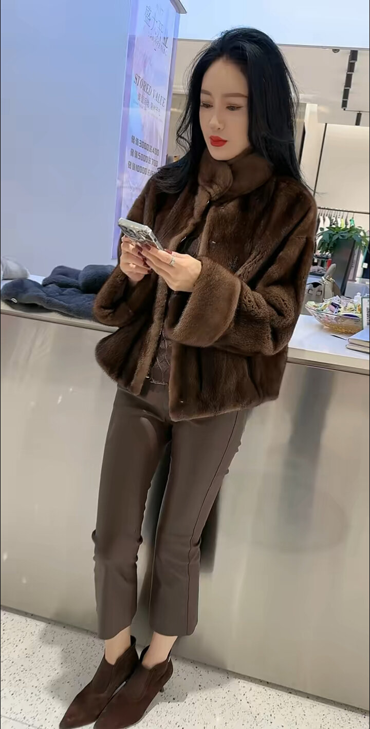天然原色 咖啡色貂皮