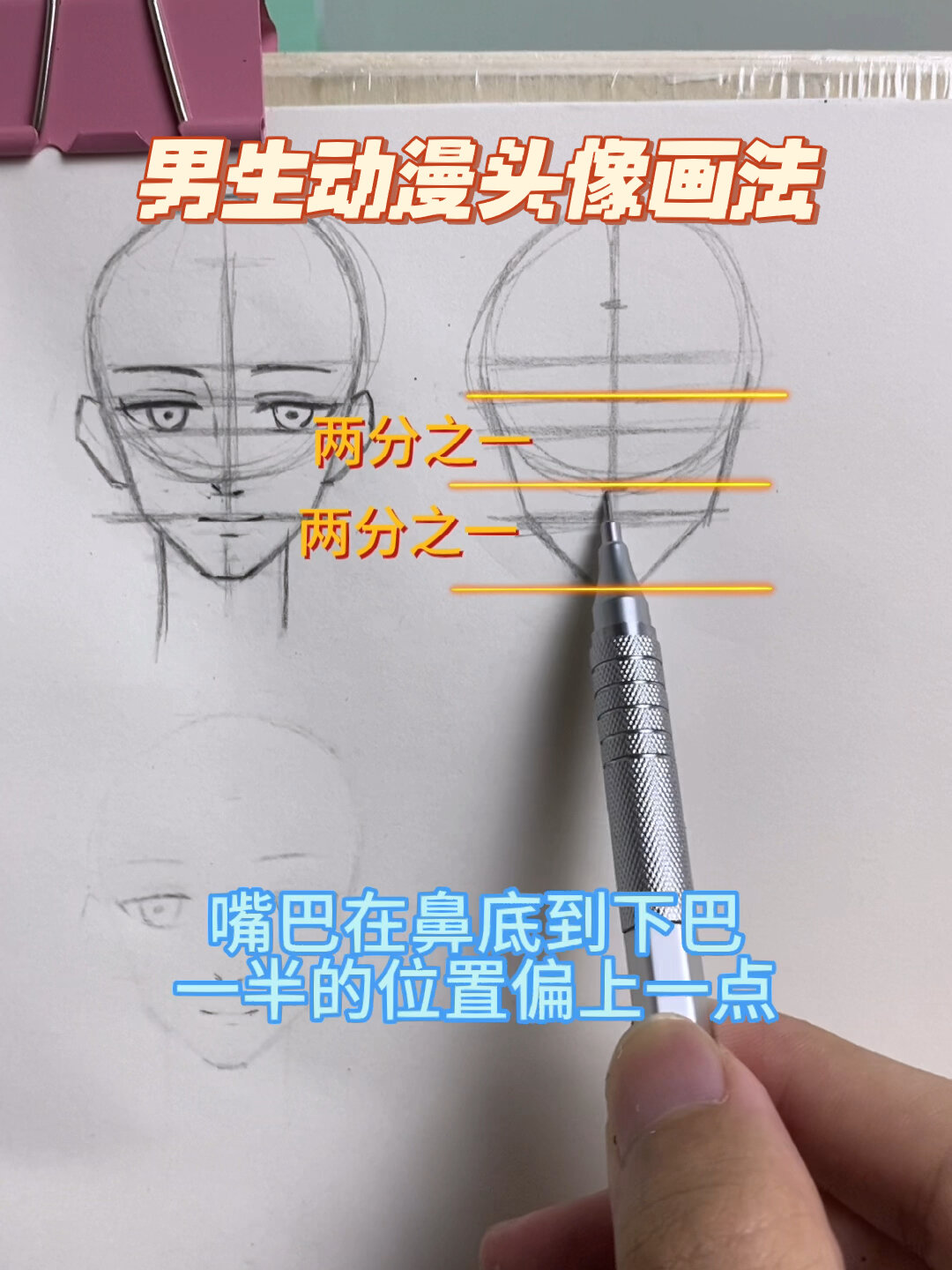 动漫男生脸型画法