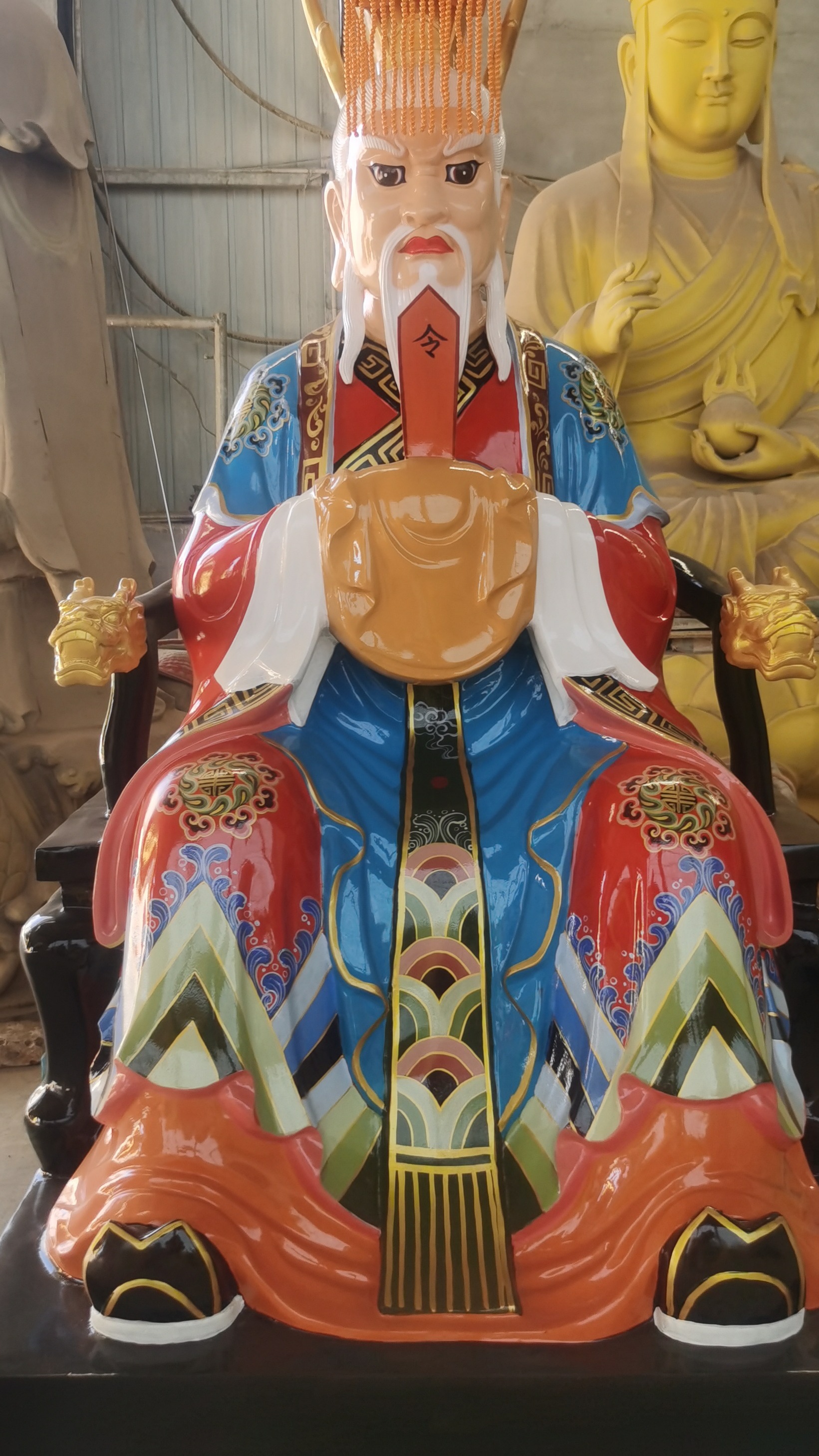 纯铜彩绘四海龙王爷神像