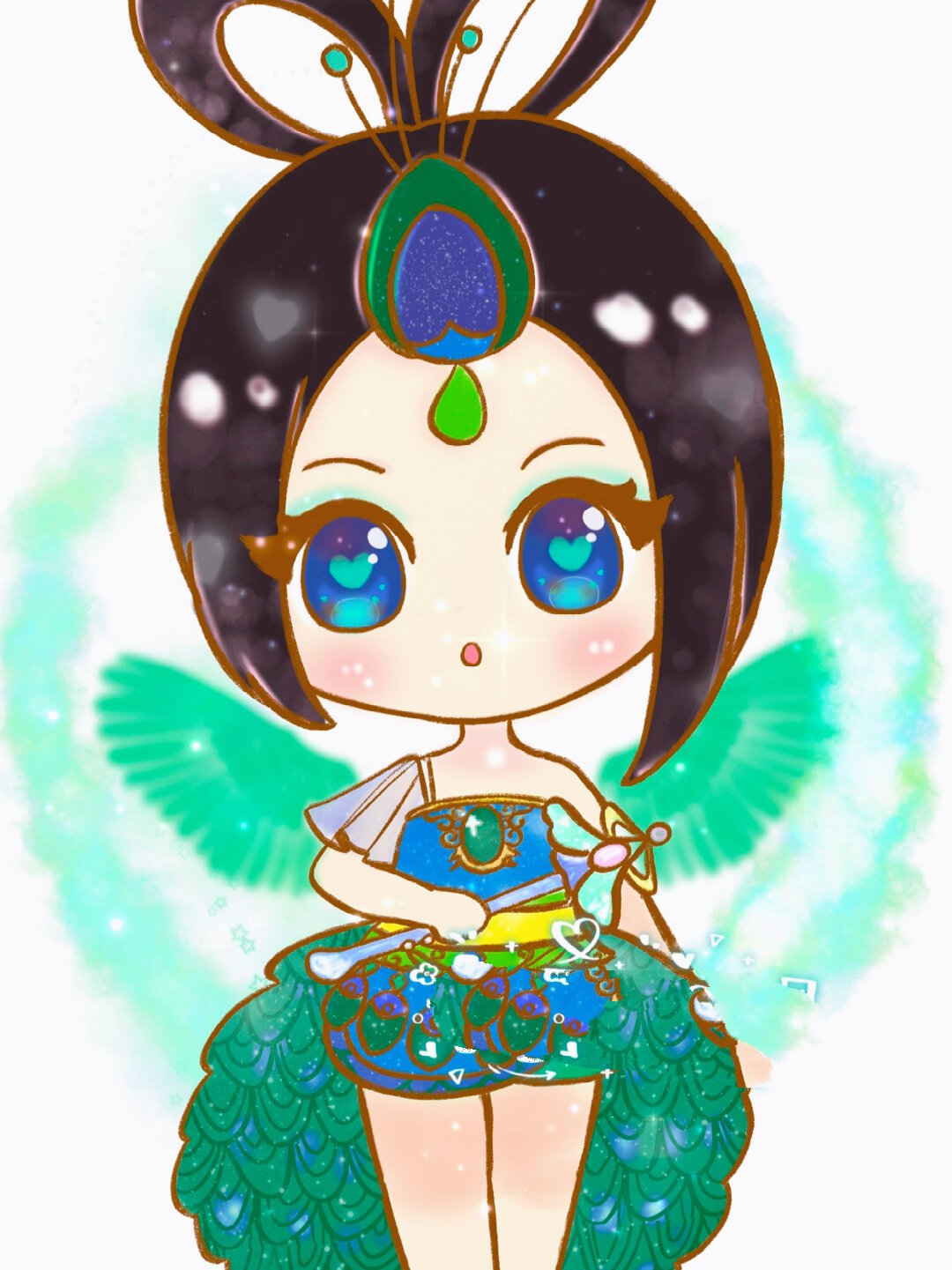 叶罗丽孔雀仙子 q版简笔画 卡通画教程