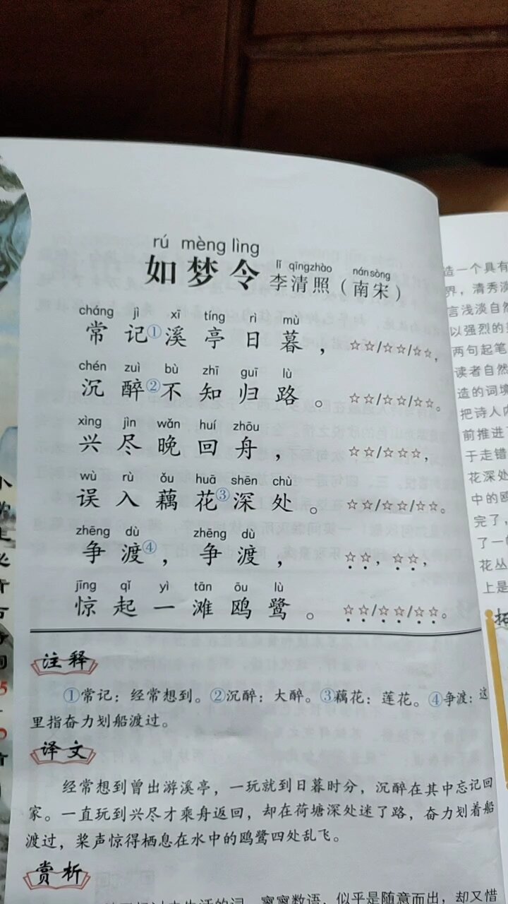 李清照如梦令小学生必背古诗词