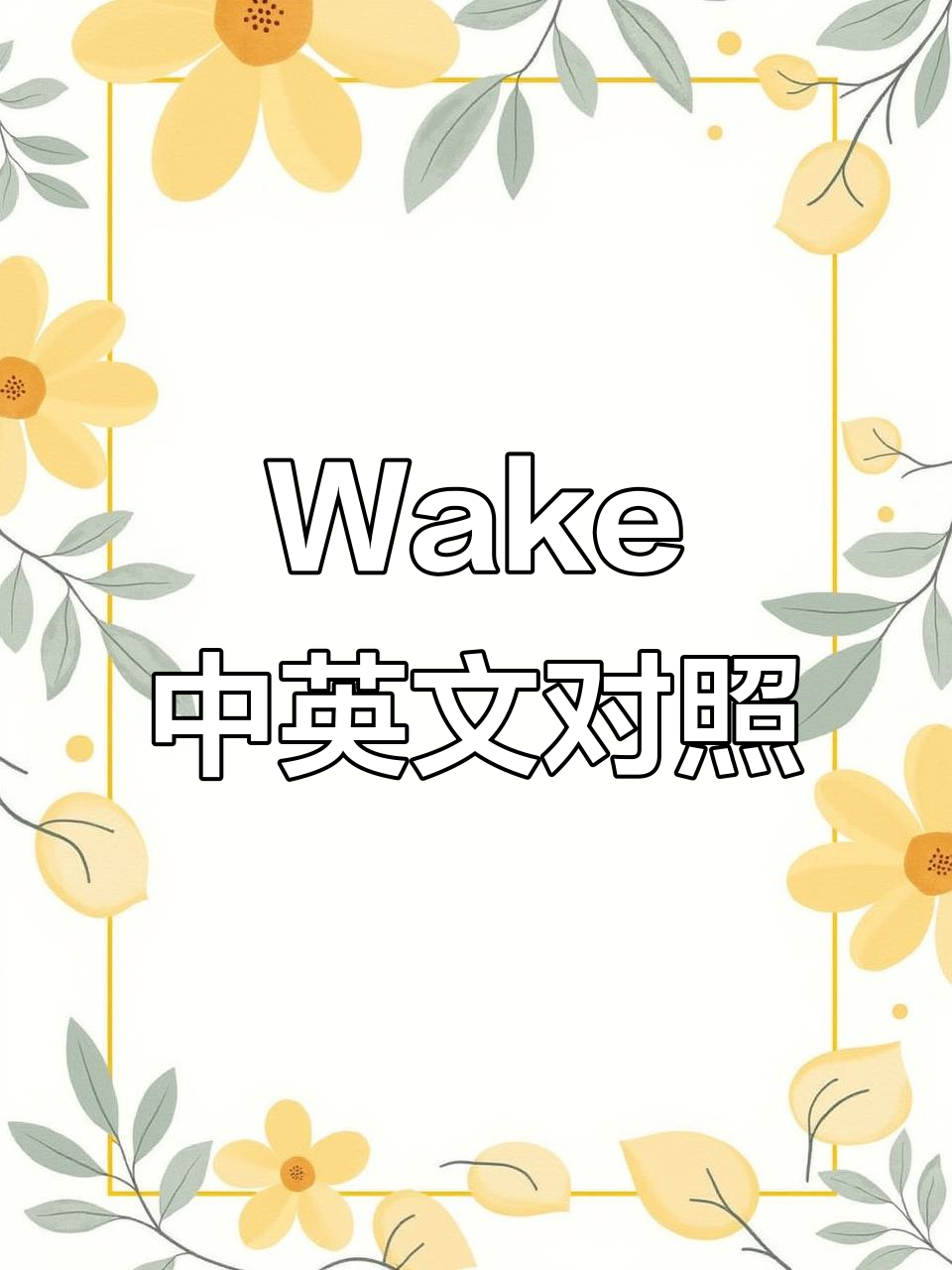 欧美经典歌曲wake中文版,老铁双击666