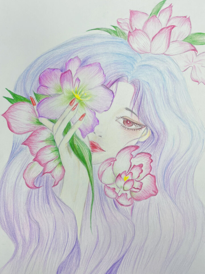 五年级学生作品|彩铅临摹