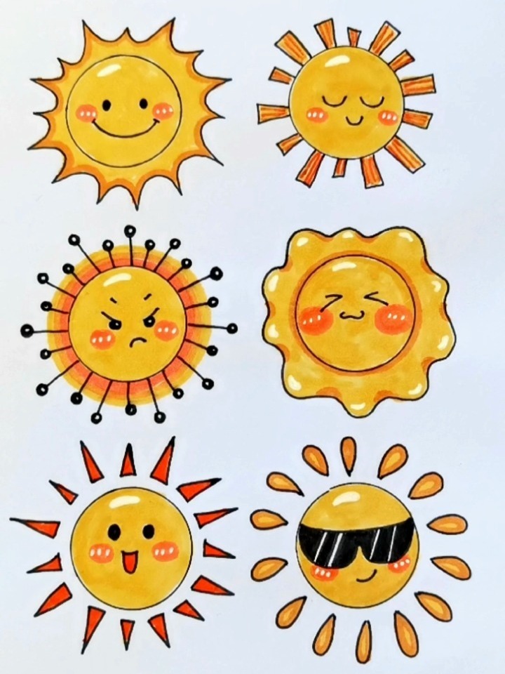 几种太阳的画法,你会哪种呢!