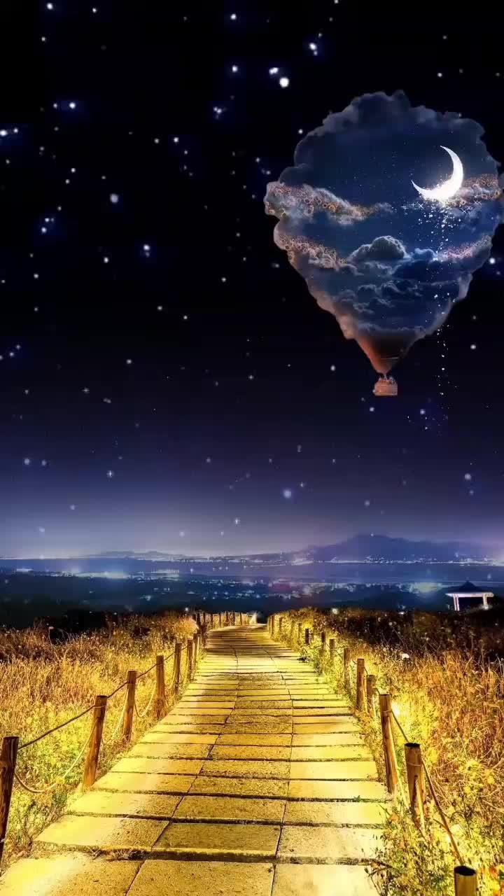 月光 星空夜晚