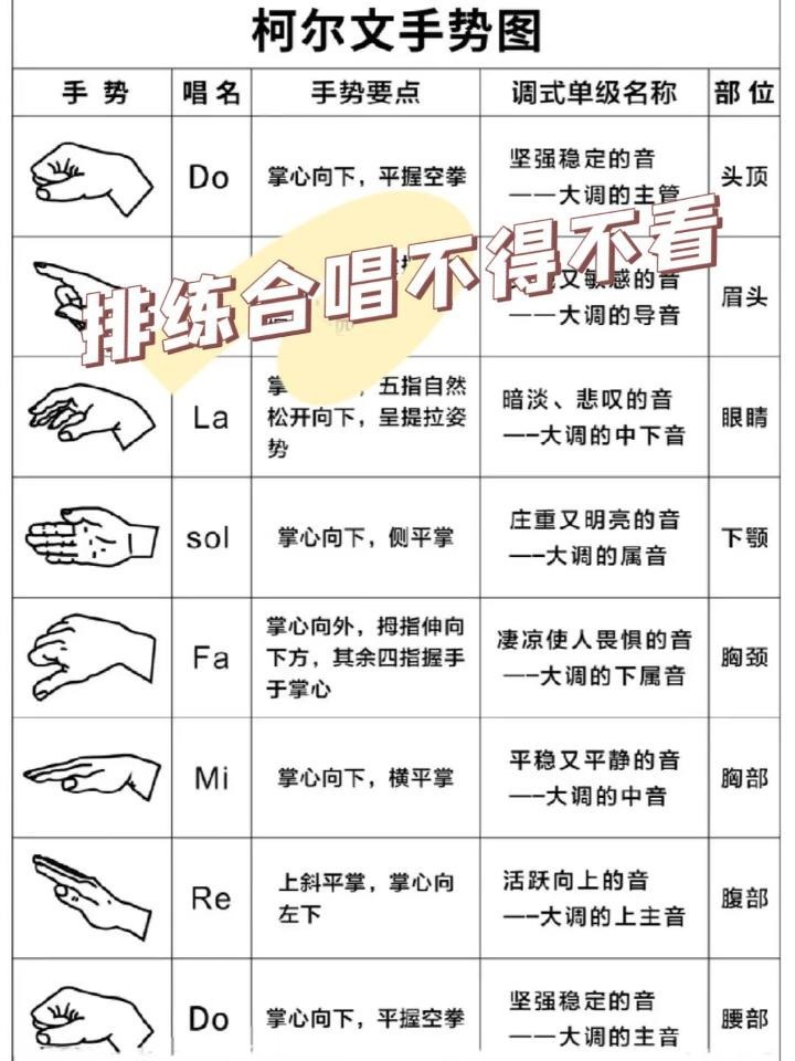 柯尔文手势口诀图图片