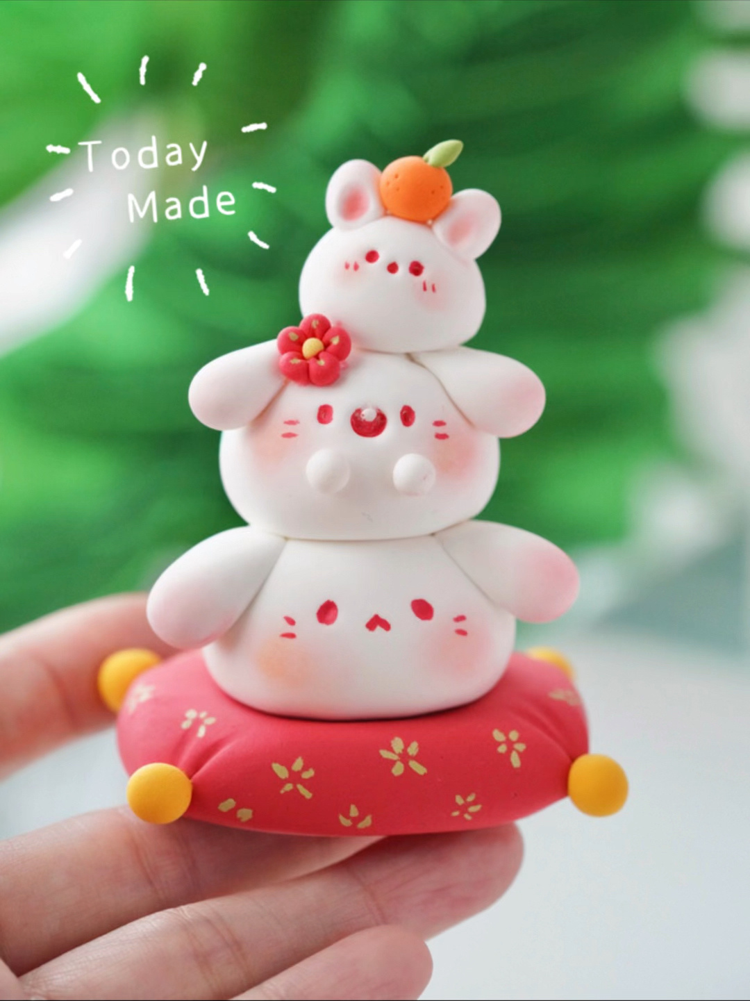 92新年兔兔叠叠乐摆件&粘土工具分享78-度小视