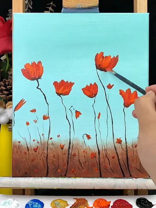 丙烯画|格桑花|视频教程!