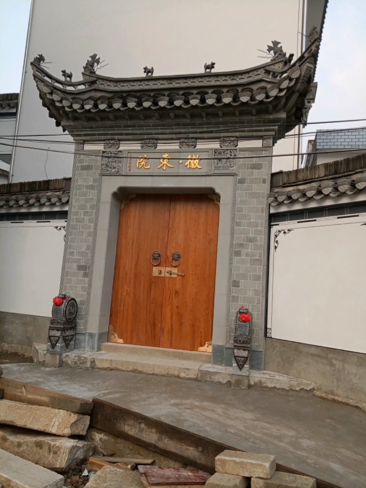 中式仿古门窗定制实木大门农村庭院围墙大门