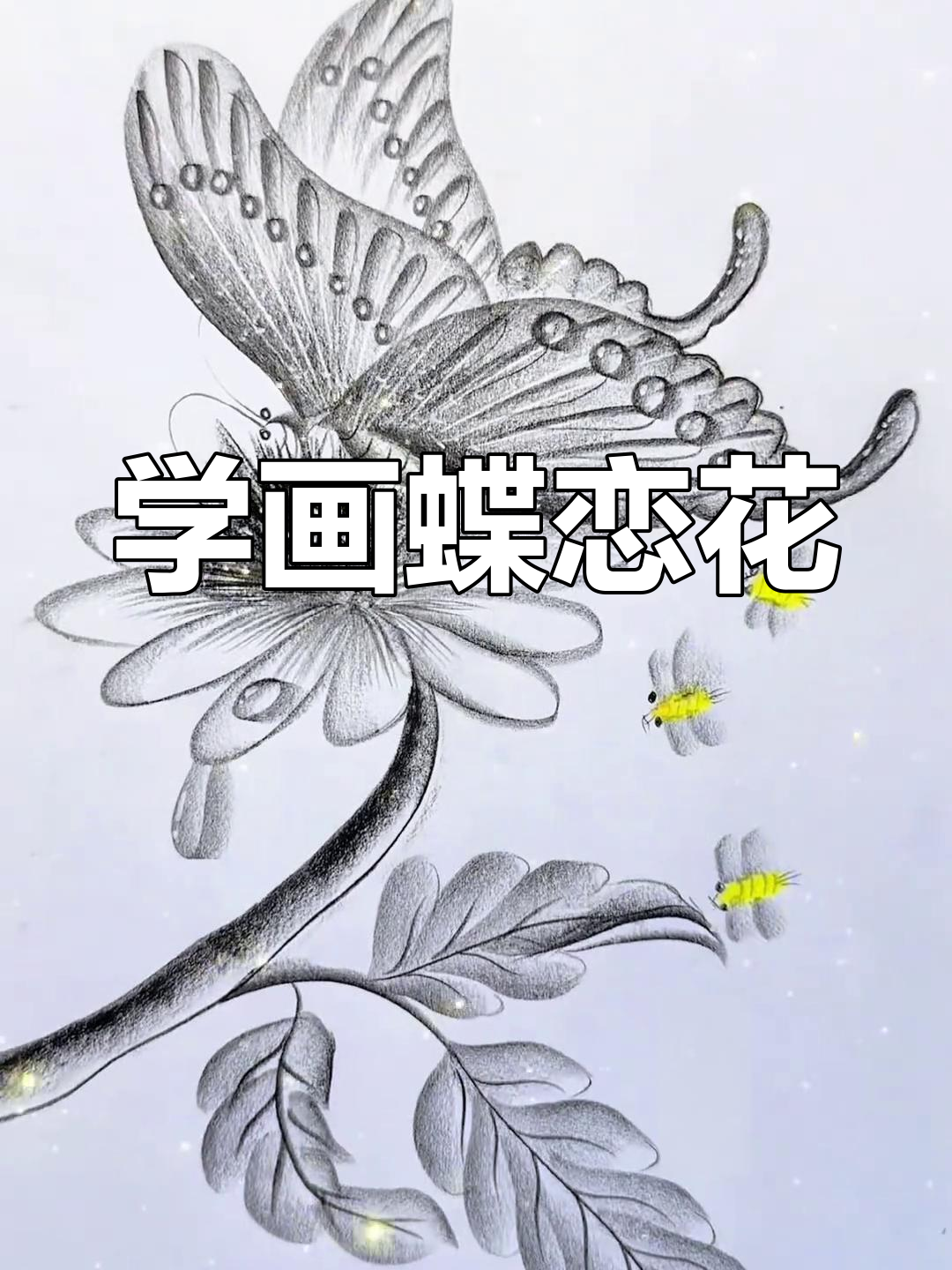 零基础学画蝶恋花,轻松掌握炭笔画技巧