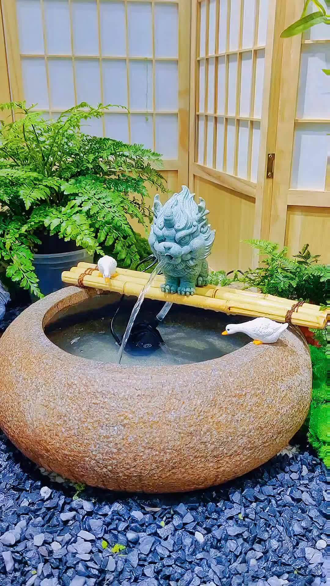 生活是一种态度 庭院景观 流水生财 造景装饰品 庭院水缸造景方法