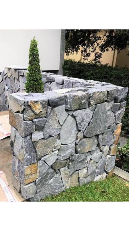 青石块石垒墙石碎拼石适用于美丽乡村仿古古建-度小视