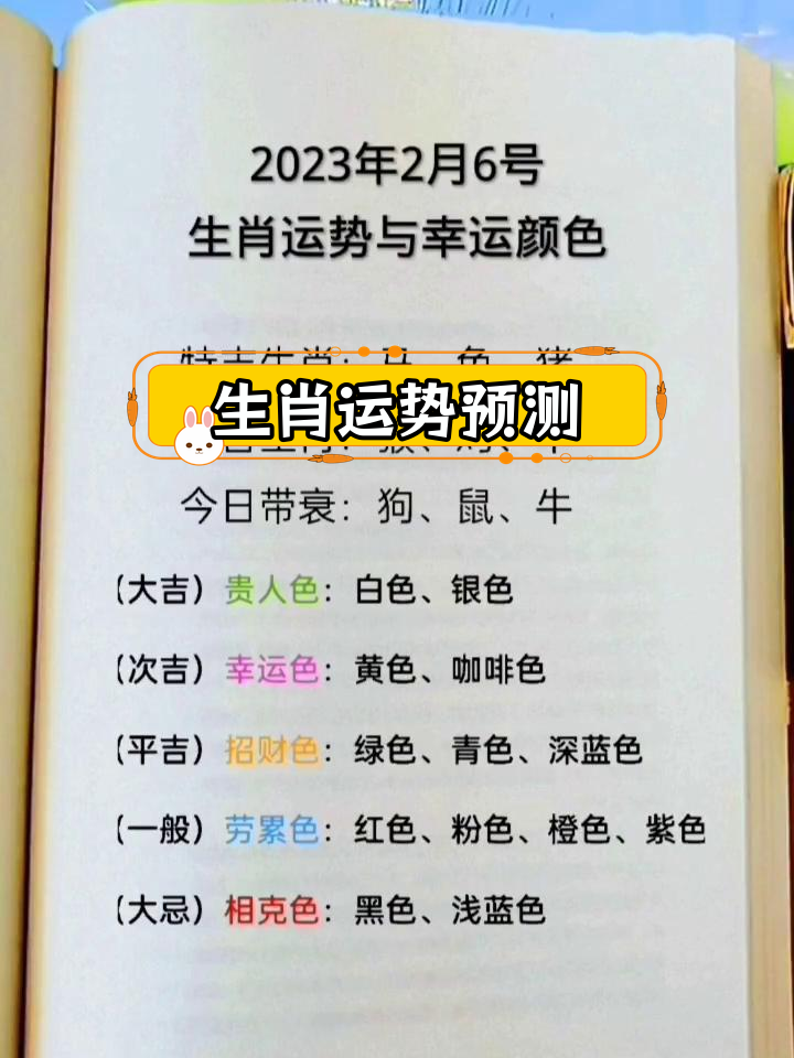 生肖运势颜色对照查询表(生肖对应的颜色和幸运数字)