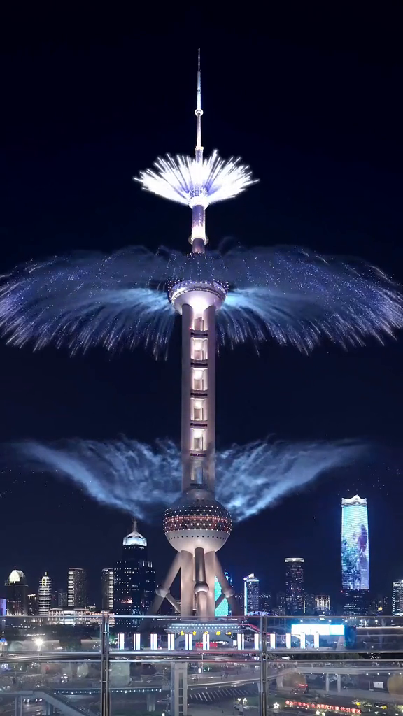 一起感受科技与艺术的魅力!上海东方明珠塔ar烟花秀太酷炫