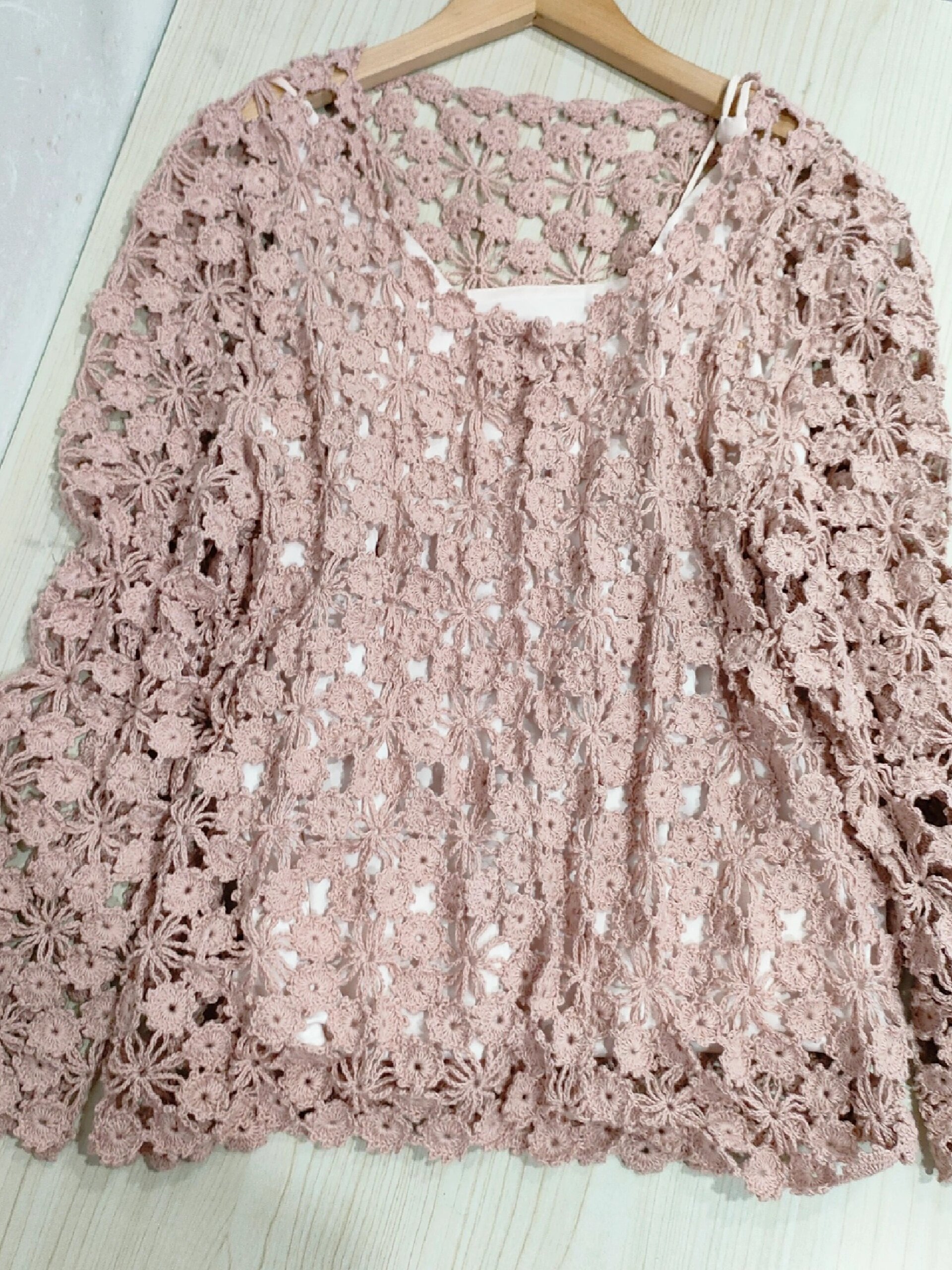 梅花一线连开衫教程8