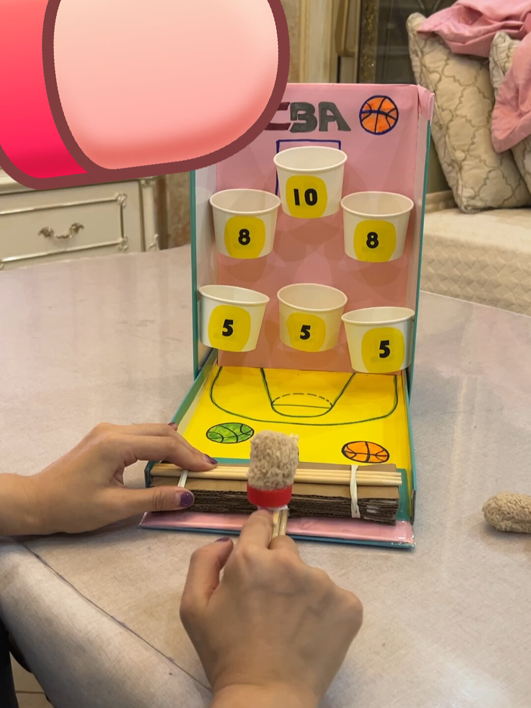 超好玩的自制投篮机玩具