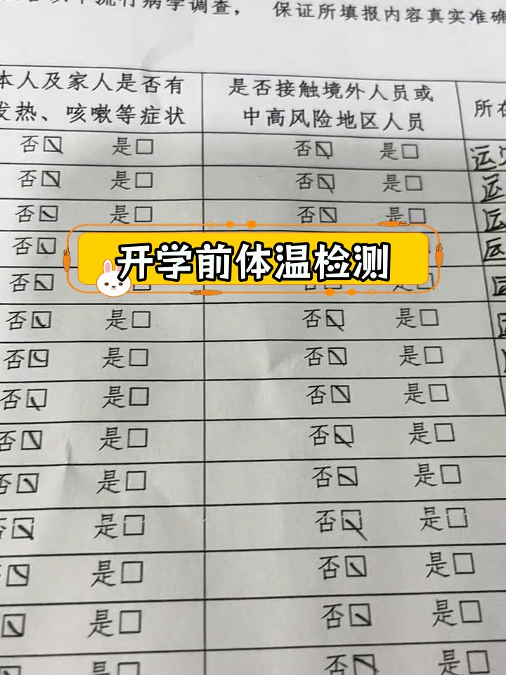 开学前家长必做的事:14天体温监测记录表