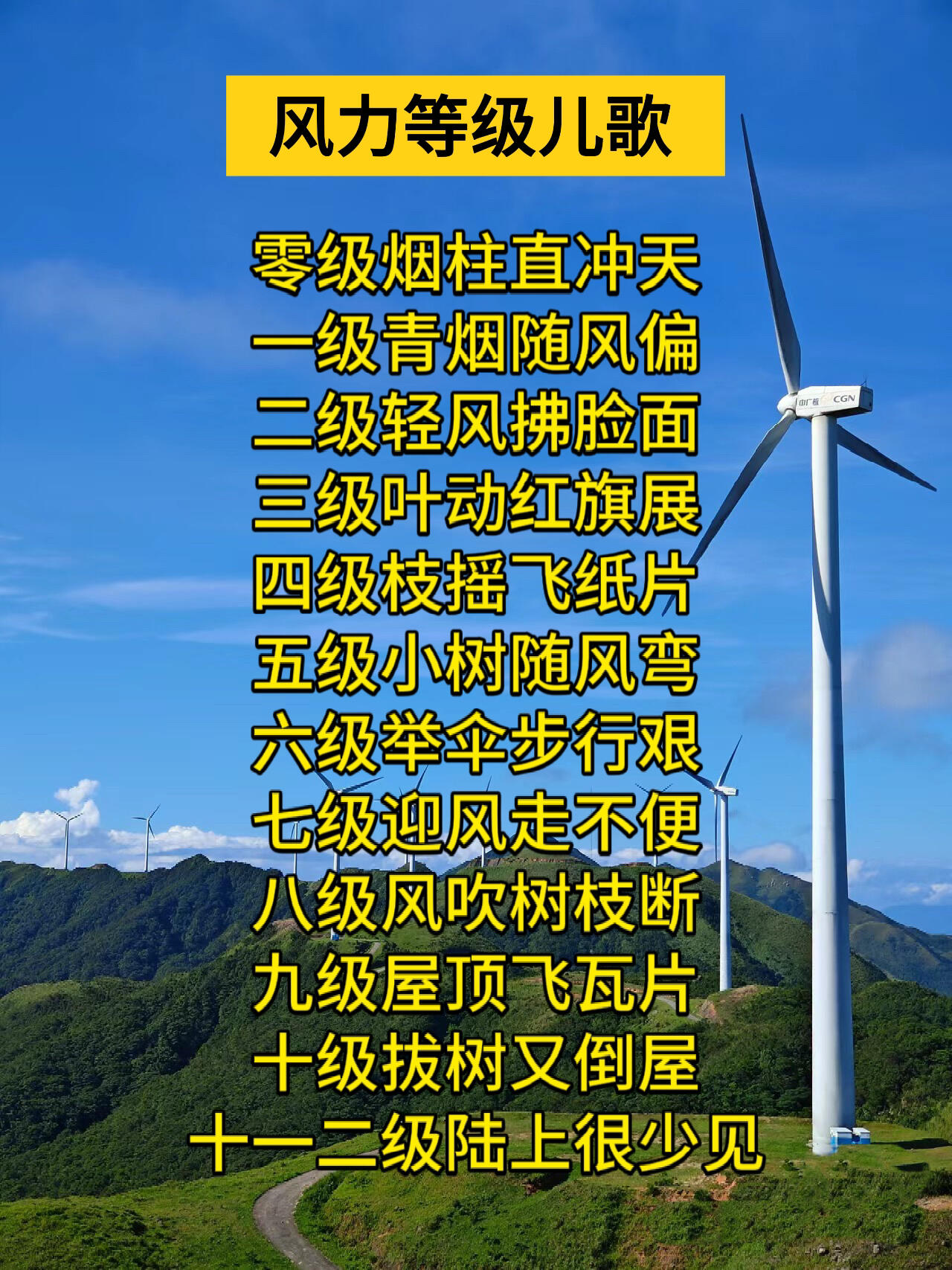 风力等级儿歌~知识百科
