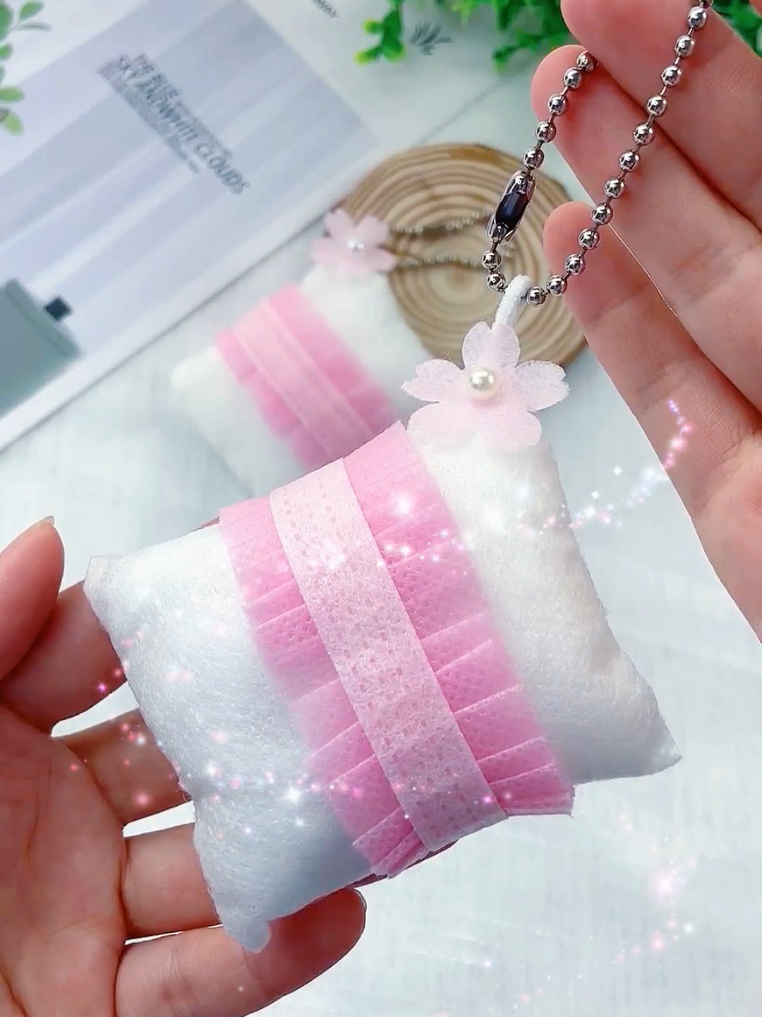 废弃口罩做的钥匙挂件小枕头,捏捏好解压~-度小视