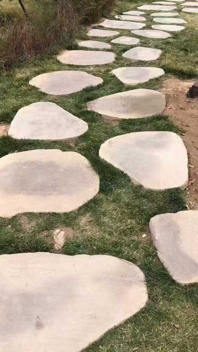 鹅卵石切片园林铺路造景景观草坪地铺踏步石 汀步石