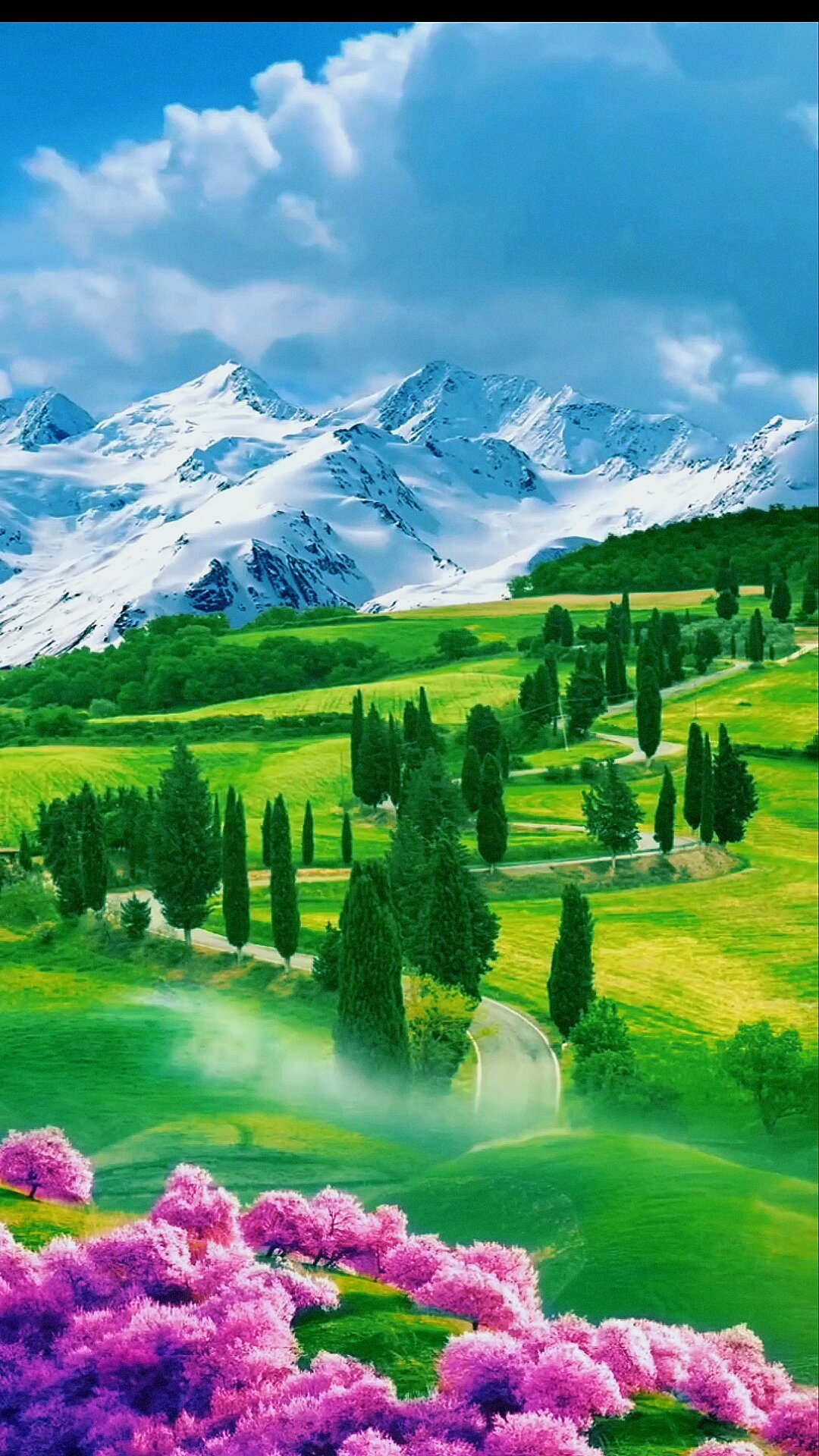 美丽的草原雪山你们爱了吗