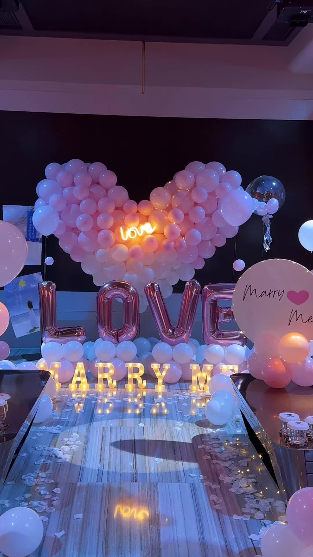 根本没时间剪视频,直接上现场原视频 气球布置 求婚布置 ktv求婚