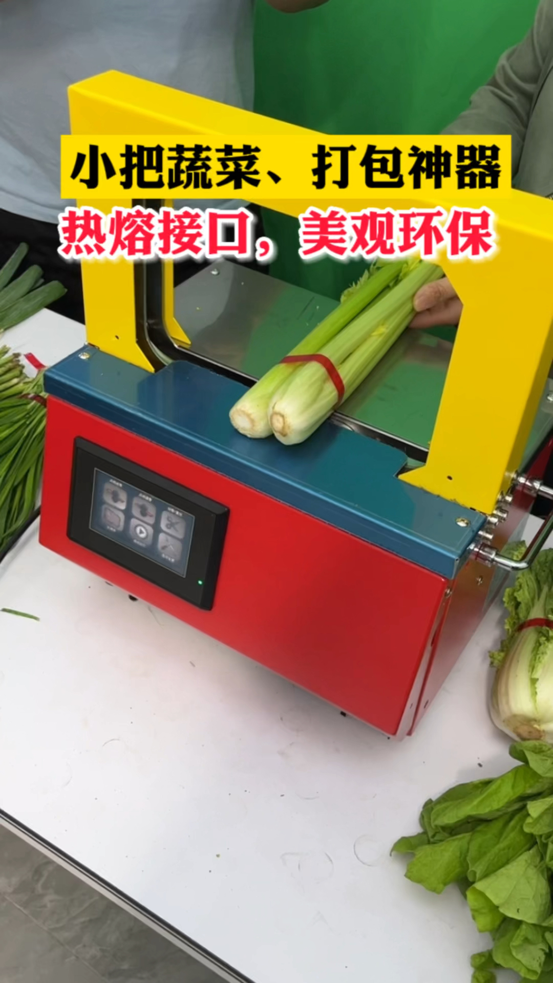 蔬菜自动打包机捆扎机,生鲜蔬菜捆绑机