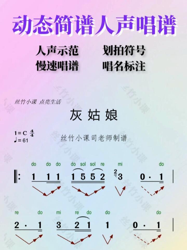 郑钧《灰姑娘》人声唱谱动态简谱简谱教学简谱视唱葫芦丝简