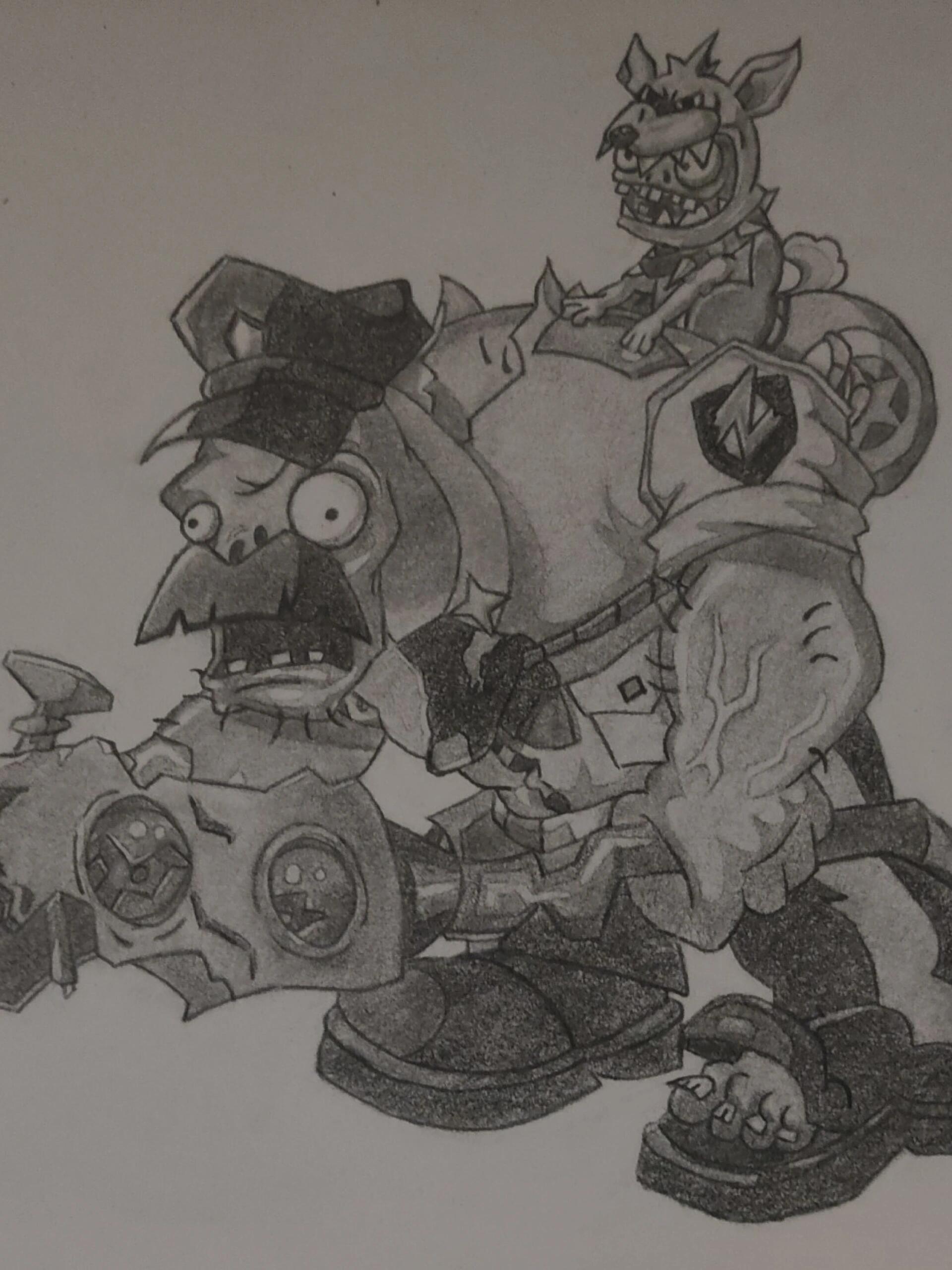 画一个保安巨人僵尸