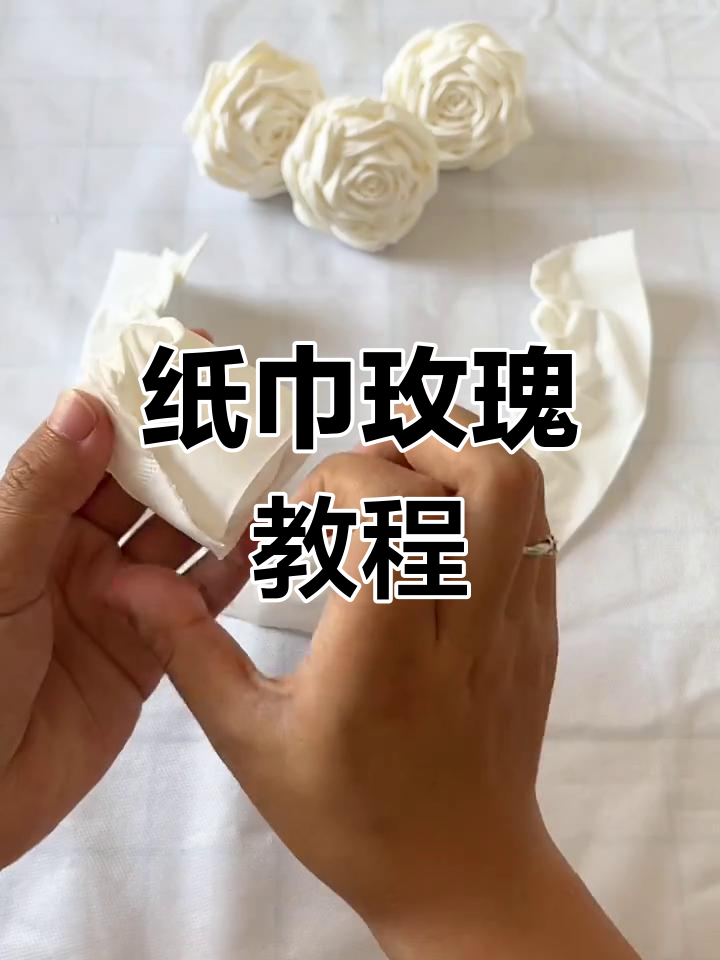 用纸巾折出美丽玫瑰,简单又有趣