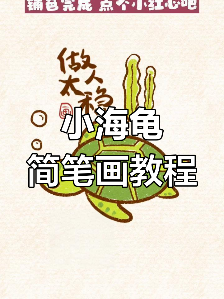 轻松学画可爱小海龟,步骤简单又有趣